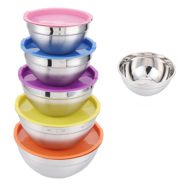 Rdeghly 5pcs/set Stainless Steel Mixing Bowl Food Storage Preservation Box with Lids Cookware for Home Kitchen,Food Storage Container,Kitchen Supplies