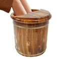 thumbnail image 4 of Solid Wood Footbath Bucket, Footbath Barrel with Massage Roller Foot Basin with Lid Foot Soaking Tub Brown for Home, 4 of 21