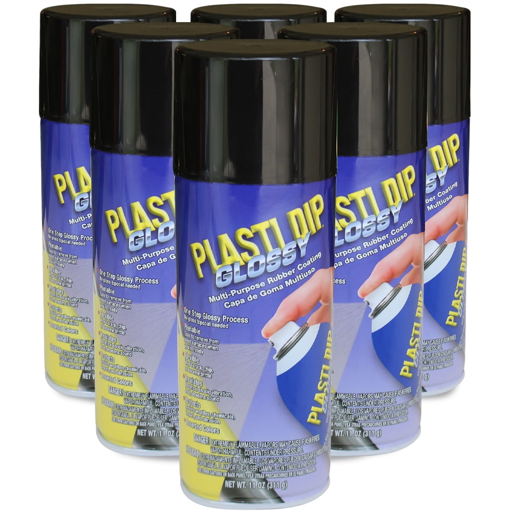 Plasti Dip Gloss Black Spray, 11oz (6 pack)