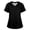 Black, variant on Iaqnaocc Scrubs for Women Classic Wrinkle-Resist Nurse Uniforms Trendy V Neck Side Slits Scrub Tops Breathable Short Sleeve Medical Workwear with Pockets Black M
