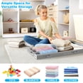 thumbnail image 3 of 4 Inch Low Profile Under Bed Storage Drawer 2 Pack, Lightweight Underbed Clothes Storage Container Bins With NO STURCTURE, Shallow Storage Bag for Dorm & Home, With Clear Lids, 3 of 6