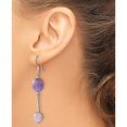 thumbnail image 3 of Sterling Silver Polished Beaded Bar Amethyst Dangle Earrings (Width 10 To 11) (Length 61.75) - Jbsp, 3 of 5