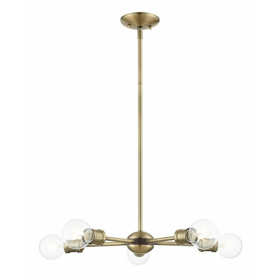 Mid Century Scandinavian Industrial Five Light Chandelier-Antique Brass/Bronze Finish Bailey Street Home 218-Bel-4188623