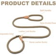 thumbnail image 4 of Premium Leather Handle Dog Leash, Strong Durable Nylon Dog Leash Heavy Duty for Dog Training, Long Line Leash with Comfortable Handle for Large, Medium & Small Dogs, khaki, 4 of 8