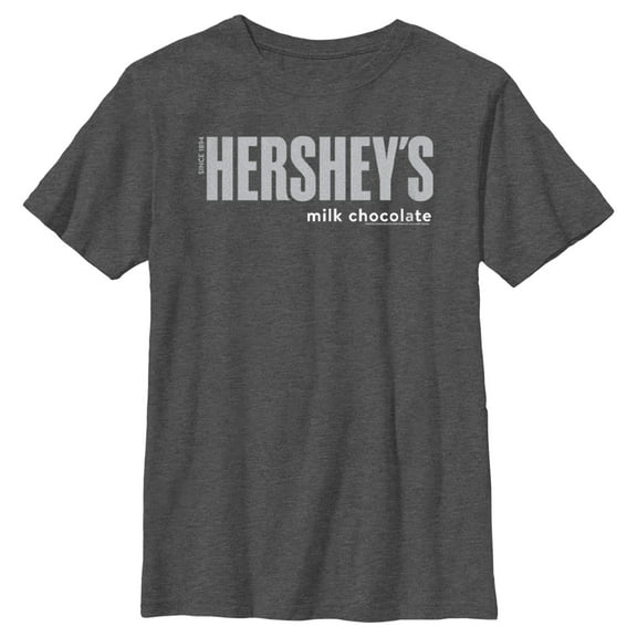 Boy's HERSHEY'S Milk Chocolate Logo  Graphic Tee Charcoal Heather Small