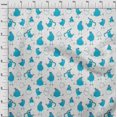 thumbnail image 4 of oneOone Rayon Medium Blue Fabric Kawai Sewing Craft Projects Fabric Prints By Yard 56 Inch Wide, 4 of 5
