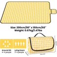 thumbnail image 3 of Picnic Blanket 200 x 150cm, Waterproof Picnic Mat, Lightweight Washable Plaid Picnic Blanket with Handle, Foldable, for Camping, Outdoor, Beach, Yellow, 3 of 5
