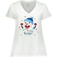 thumbnail image 3 of Inktastic Holiday Snowman Women's Plus Size V-Neck T-Shirt, 3 of 5