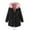Black, variant on Fesfesfes Hoodie Coat for Women Warm Long Coat Hoodies Collar Jacket Slim Winter Parkas Outwear Coats