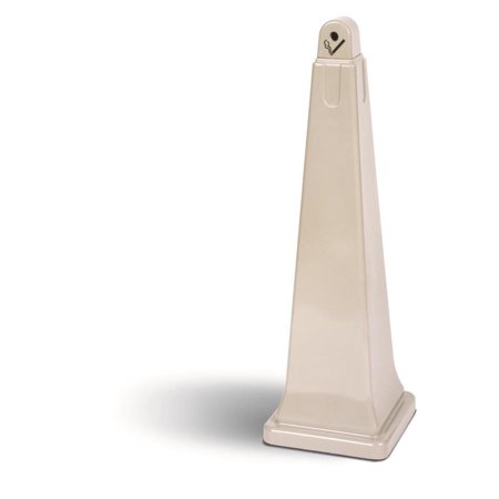 Rubbermaid Commercial FG257088BEIG 12.25 in. x 39.75 in. 1 gal. GroundsKeeper Pyramid Cigarette Waste Collector - Beige