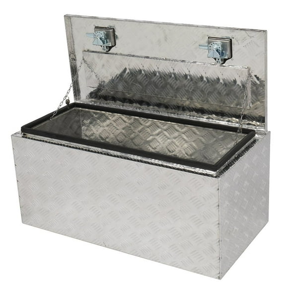 GZXS 36" Aluminum Storage Box Truck Underbody Toolbox Trailer RV Tool Heavy Duty Aluminum Tool RV ATV Trailer Storage Boxes W/Locks Keys Silver (36" x 18" x 17")