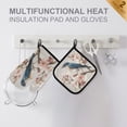 thumbnail image 3 of 2PCS Pot Holders and Oven Mitts Sets Cooking Gloves Kitchen Gloves Heat-Resistant Non-Slip for Baking Cooking Beautiful Blue Bird, 3 of 5