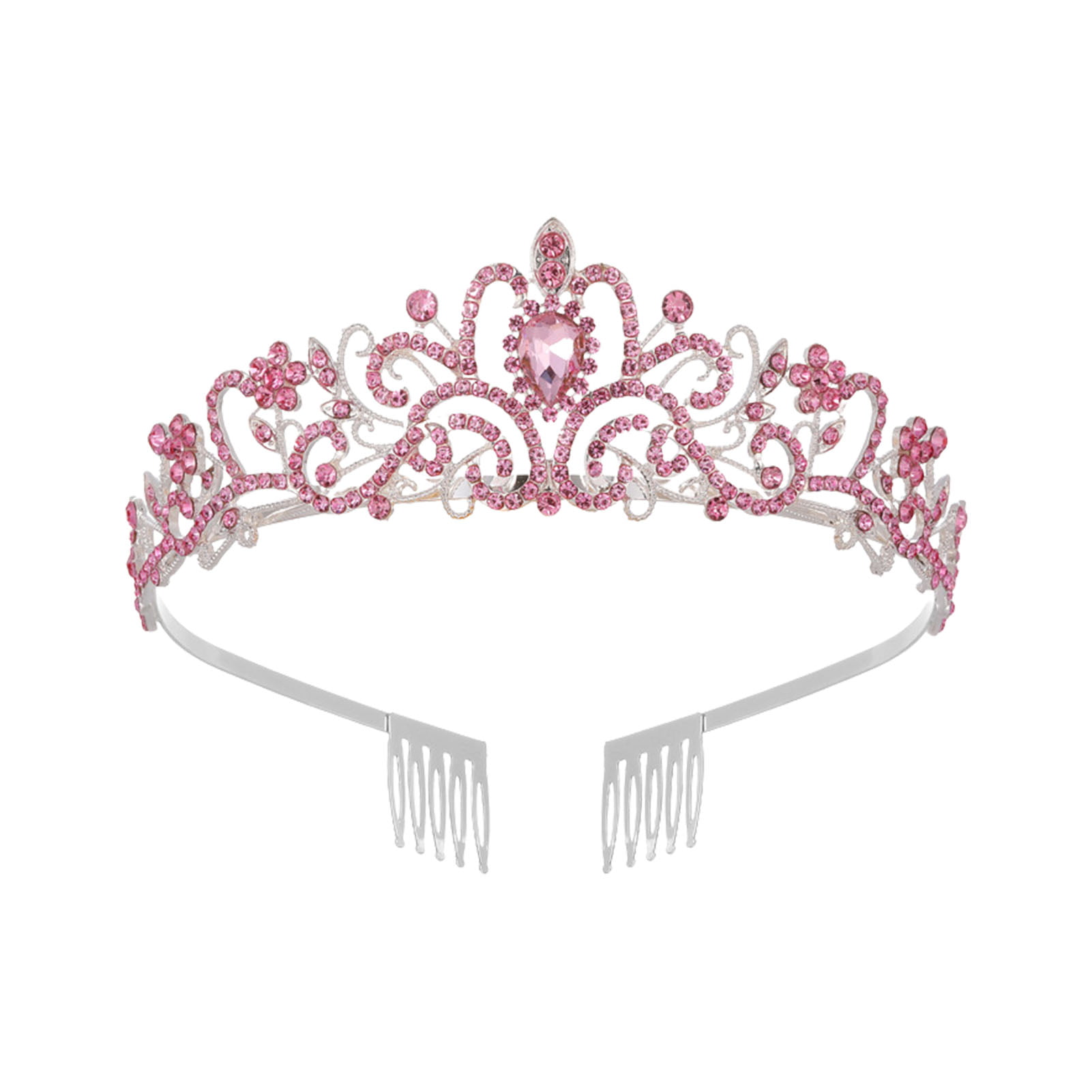 Details about   2 Tiara Christmas Crown Hair Accessories Crystal Girls Women’s Mini Tiaras