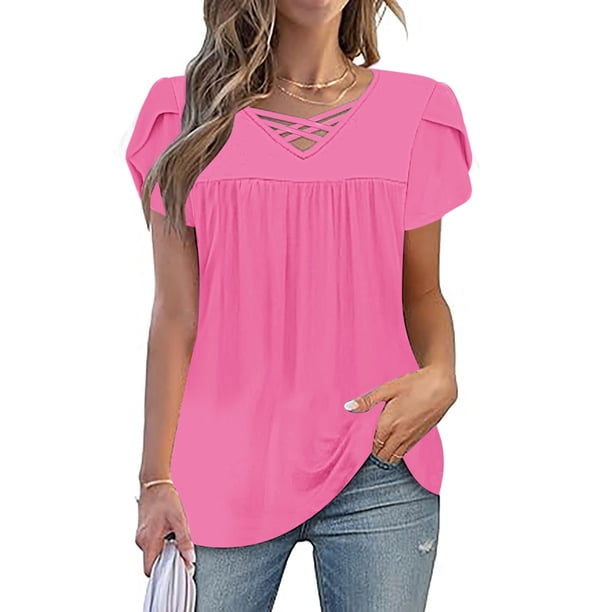 mfyjkho Tops Para Mujer, Camisetas De Moda Para Mujer, Camisetas Casuales De Cuello Redondo Con Mangas 3/4, Blusas Para Mujer, Camisas Tops De Tallas Grandes Xxxl
