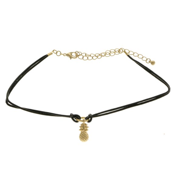 Mi Amore Pineapple Choker-Necklace Gold-Tone/Black