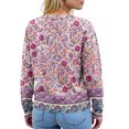 thumbnail image 7 of Women's Sweater Cute Fun Printing Sweater Fall And Winter Long Sleeve Knitted Sweater for Fall Winter Floral Motifs,Purple Pink,M, 7 of 7