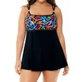 thumbnail image 4 of Longitude Plus Size Sparkler Empire Princess Seam Swimdress 20/W / Multi Color, 4 of 4