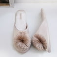 thumbnail image 6 of huanledash Women Winter Indoor Soft Flat Plush Non-slip Closed Toe Tassel Slipper Shoes, 6 of 8