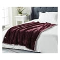 thumbnail image 2 of Posh Pascal 50"x60" Reversible Flannel Heathered Sherpa Blanket in Purple, 2 of 10