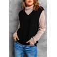 thumbnail image 3 of ABPHQTO Camiseta de tirantes negra sin mangas de punto de ochos para mujer, 3 of 5