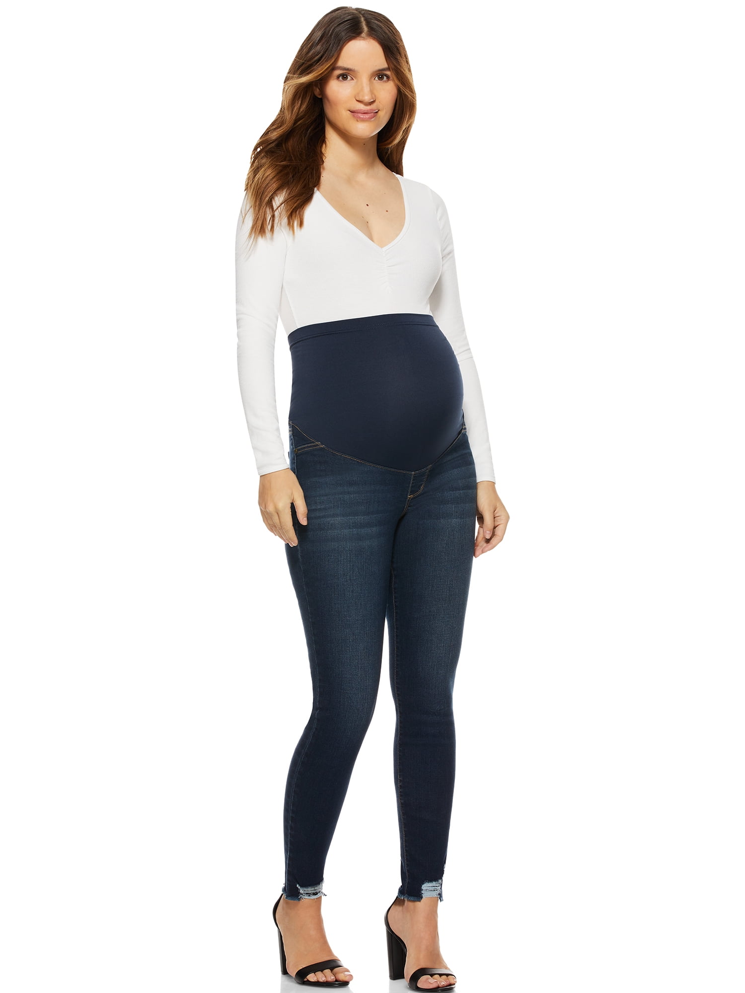 Super Comfy Stretch Womens Skinny Maternity Jeans PM4822SX Dark WASH 2X