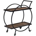 thumbnail image 3 of FirsTime & Co. Black and Brown Odessa Bar Cart, Industrial, Metal, 27.5 x 14 x 33 in, 3 of 6