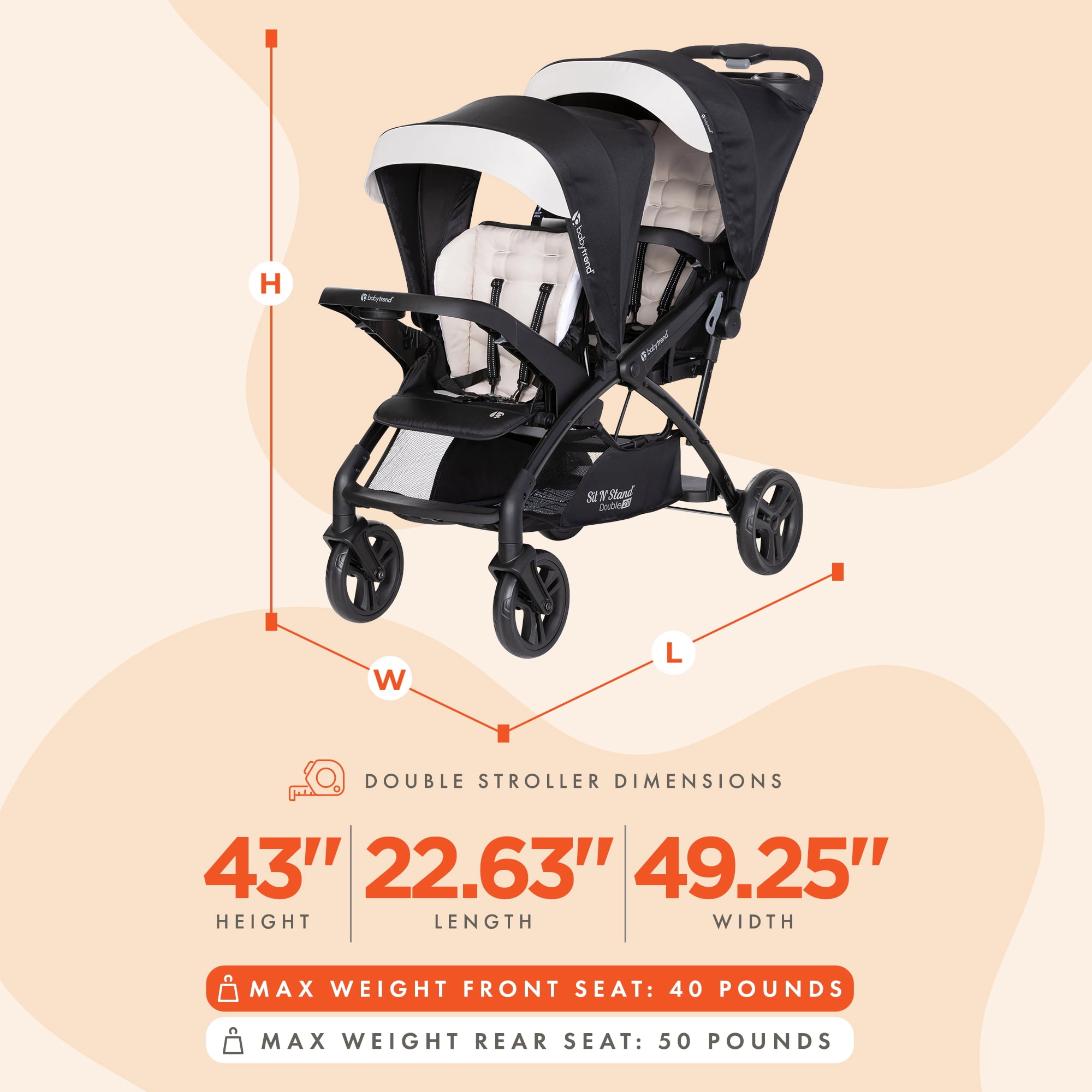 Baby trend sit n stand double stroller walmart hotsell