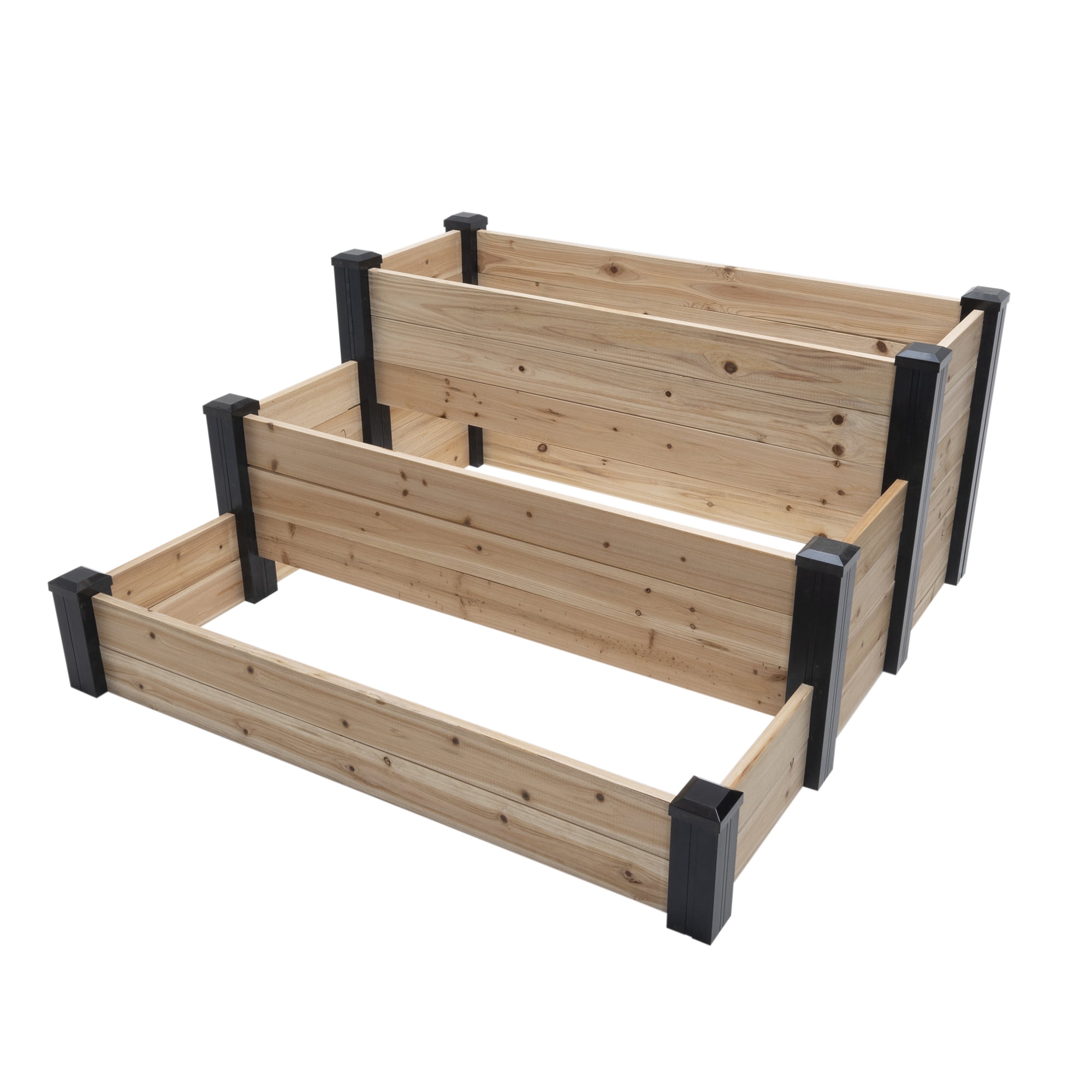 Outdoor Essentials Haven 4 ft. x 4 ft. Natural Cedar Tiered Garden Bed