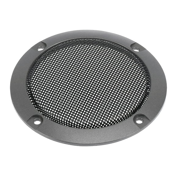 3.5" Vehicle Audio Speaker Cover Mesh Subwoofer Horn Guard Decorative Circle Grille Protector Titanium Tone
