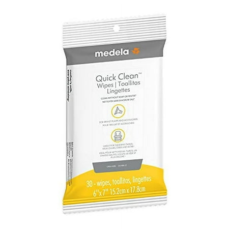 UPC: 0020451423005 | Medela Quick Clean Breast Pump Accessory Wipes Resealable Pack Convenient hygienic On The Go Cleaning for Tables Countertops Chairs More White