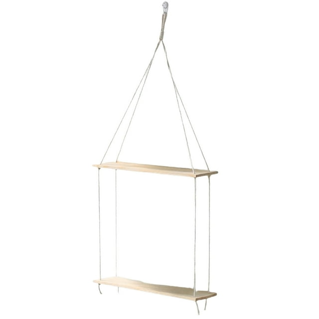 Meitianfacai Wooden Wall Hanging Shelves Hanging Plant Shelf , Handmade Rustic Hanger Planter Rack Flower Pot Stand Holder Storage Floating Shelves