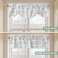 thumbnail image 4 of Boho Gray Flower Tie Up Valance Curtains for Windows, Kitchen Curtains Window Shades, Vintage Farmhouse Leaf Spring Plant Light Filtering Roman Curtain Valances for Bedroom/Bathroom/Cafe 42"x12", 4 of 9