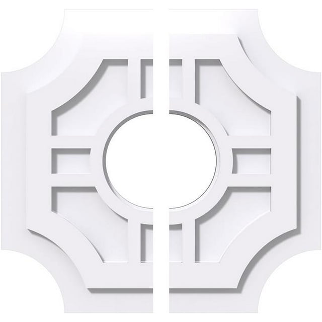 Ekena Millwork CMP16HS2-05000 16 in. OD x 5 in. ID Square Haus Architectural Grade PVC Contemporary Ceiling Medallion - 2 Piece
