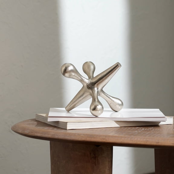 Decorative Cast Aluminum Silver Color Jack Paperweight