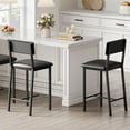 thumbnail image 2 of Danolapsi Counter Height Bar Stools Set of 2,Counter Stools with Back and Thickened Metal Legs,Upholstered PU Leather Counter Height Barstools with Footrest,Comfortable Modern Chairs for Kitchen, 2 of 8