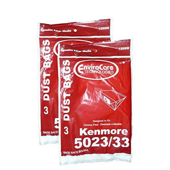 6 Compatible with Kenmore Sears Allergy Vacuum Bag, Canister Vacuum Cleaners, 5023-5033 Bag Chan