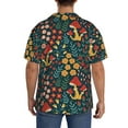 thumbnail image 3 of KLL Mushrooms And Flowers Print Men's Shirt Short Sleeve Button Down Summer Cuba Beach Shirts- Large, 3 of 5