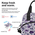 thumbnail image 6 of Herdesigns Flower Purple Insulated Lunch Bag for Women Men Adults Large Reusable Lunch Box Leakproof Portable Cooler Tote Bags with Adjustable Shoulder Strap, 6 of 7