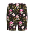 thumbnail image 7 of Daiia Skull Daisy Mens Woven Stretch Pajama Short,Short Pajama Pants-Large, 7 of 7