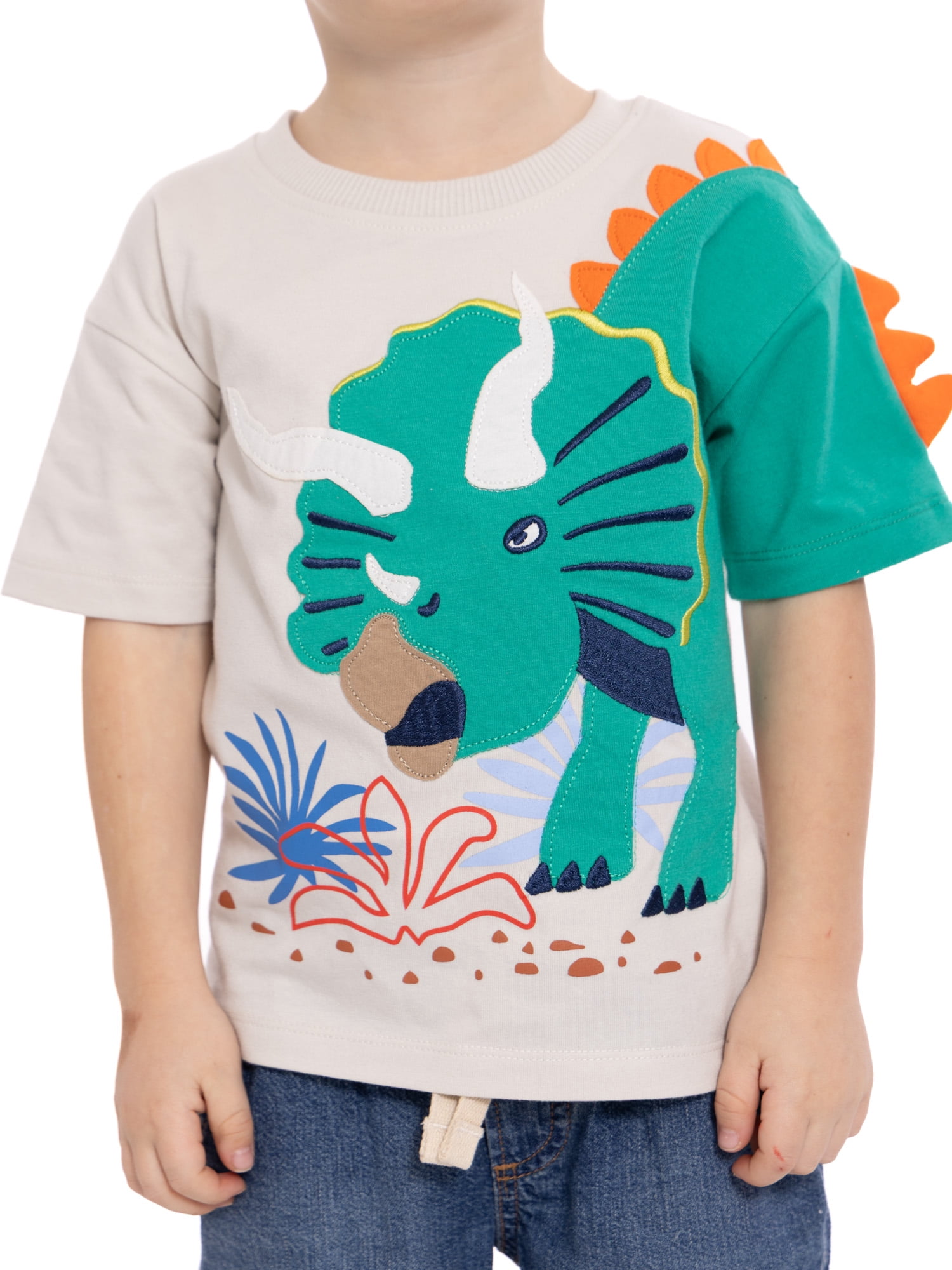 Wonder Nation Toddler Boys Short Sleeve Graphic Tee with 3D Spikes, Sizes 12M-5T