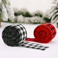 thumbnail image 3 of 2Pcs White Red Black Plaid Wired Ribbon Christmas Plaid Ribbon Roll For Party Decoration DIY Crafts, 3 of 6