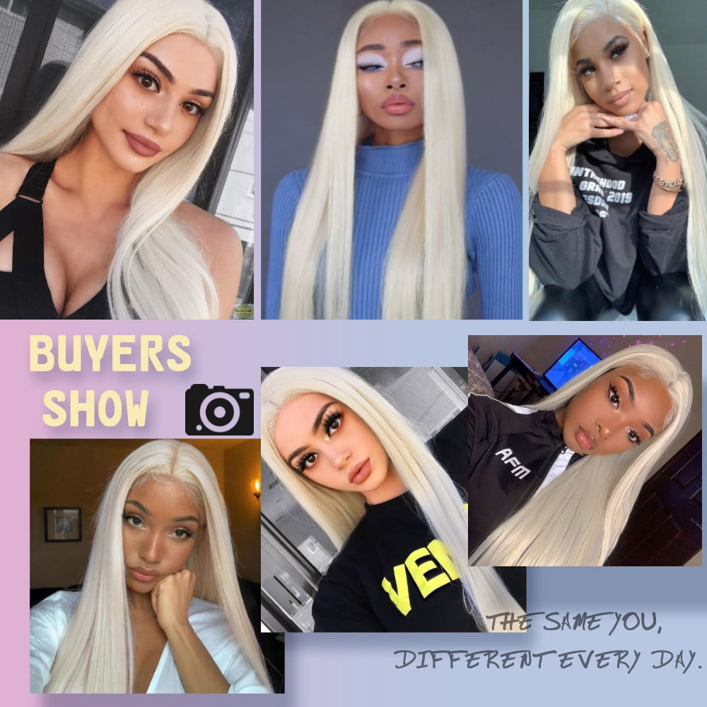 MISSWEN Cosplay Long Glueless Lace Front Wig Heat Resistant Hair 26 inch Bleach Blonde