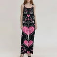 thumbnail image 3 of Fgvctg Valentine's Day Dressy Jumpsuits for Women Wide Leg Pant Date Night Spaghetti Straps Trendy Love Heart Graphic Jumpsuits Sleeveless Bib Overalls Sprimg Rompers Clothes With Pockets Black 3XL, 3 of 4