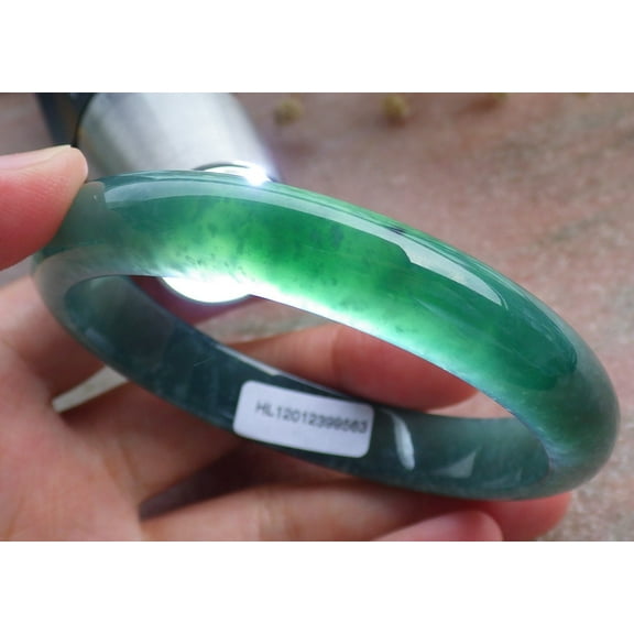 Icy Green Natural A JADE Jadeite Bangle Bracelet 59 mm 677350 TN