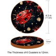 thumbnail image 3 of Seven Starred Ladybird 6PCS Round Car Coasters, Microfiber Leather Drink Cup Holders, 11x11 cm/4.3x4.3 in - Set of 6 Absorbent Car Coasters for Car, SUV, Truck, Easy to Clean Auto Accessories, 3 of 6