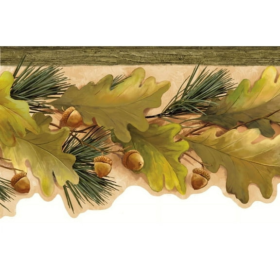 878362 Oak Leaves & Acorns Wallpaper Border LL50121b