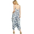 thumbnail image 2 of Love Stitch Women's Boho Parachute Baggy Harem Jumpsuit (Indigo/Vanilla, Medium-Large), 2 of 5