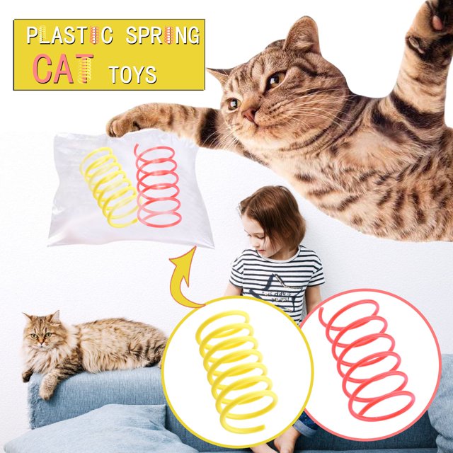 TIMIFIS Jouet pour Chat Jouet pour Chat Printemps Coloré Plastique Jouet Interactif pour Chat Ressort Jouet Balle Rebondissante pour Chat Jouet Interactif pour Chat Été
