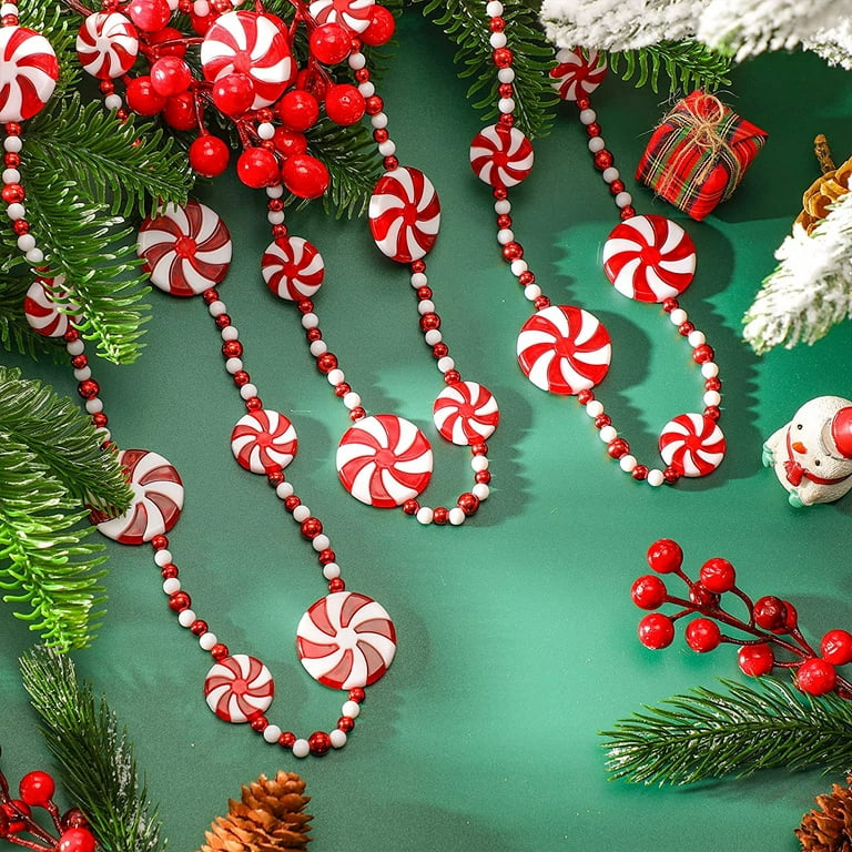 Husfou 10ft Christmas Candy Garland Peppermint Candy Garland