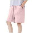 thumbnail image 2 of Wide Leg Shorts for Boys with Pockets Size 3-14 Lightweight Bermuda Short Toddlers Teens Casual Solid Color Loose Elastic Waist Half Pants, 2 of 7